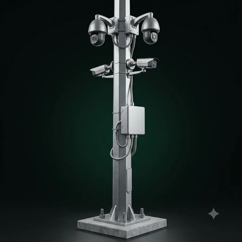 Heavy duty CCTV security camera poles Qatar